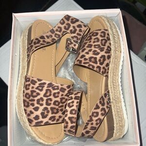 Soda Leopard Print Espadrille Sandals